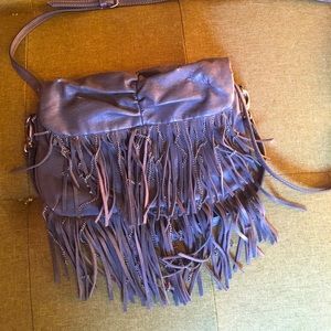 Grey cross body purse